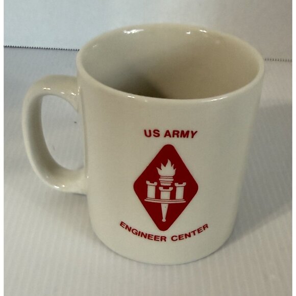 None Other - Army Engineer Center Ceramic Mug With Red Logo & "Keep Good Soldiers In Green"